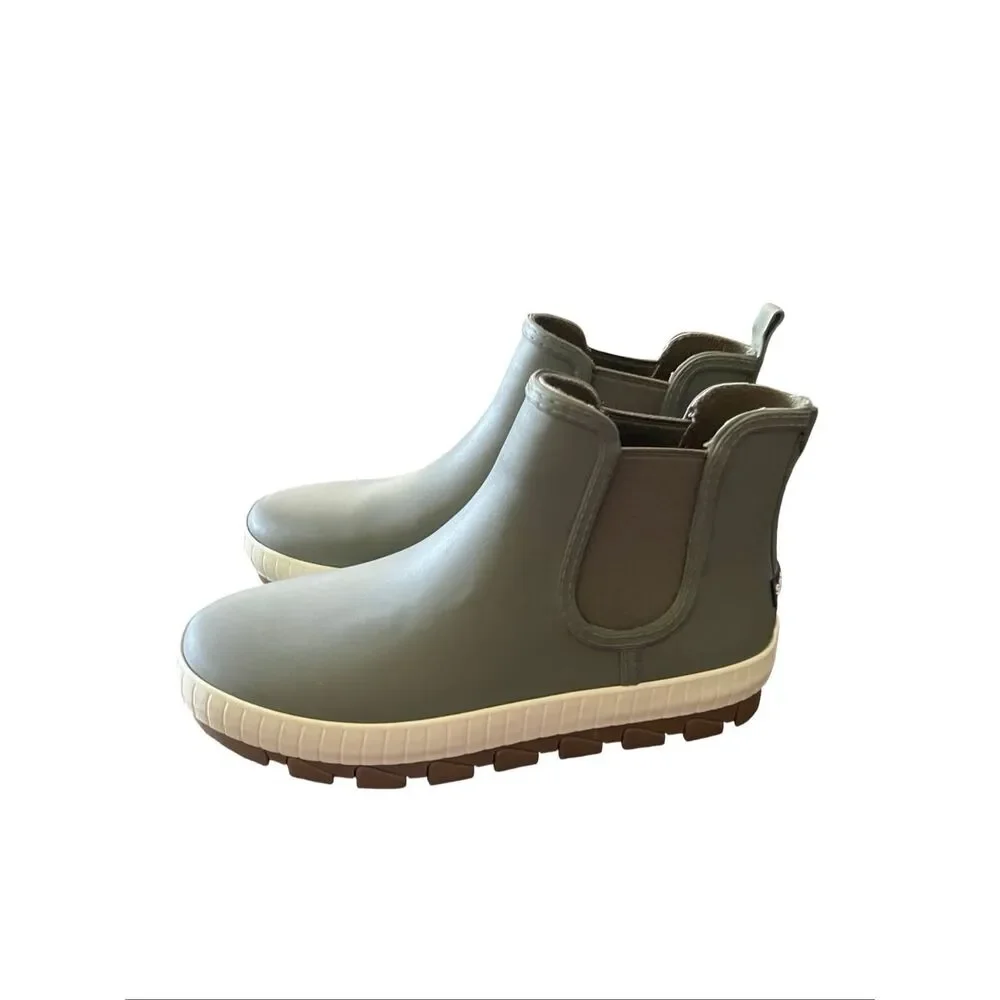 Sperry Womens Green Slip On Waterproof Torrent Chelsea Rain Boots Size 8.5